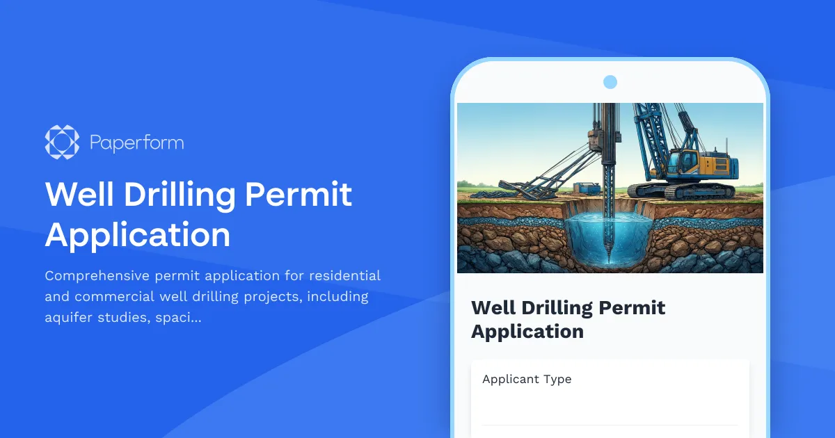 Well Drilling Permit Application