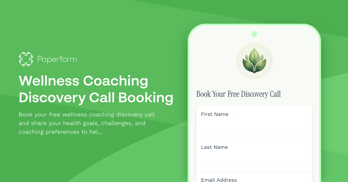 Wellness Coaching Discovery Call Booking