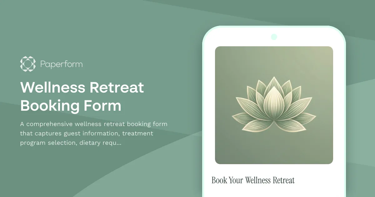 Wellness Retreat Booking Form