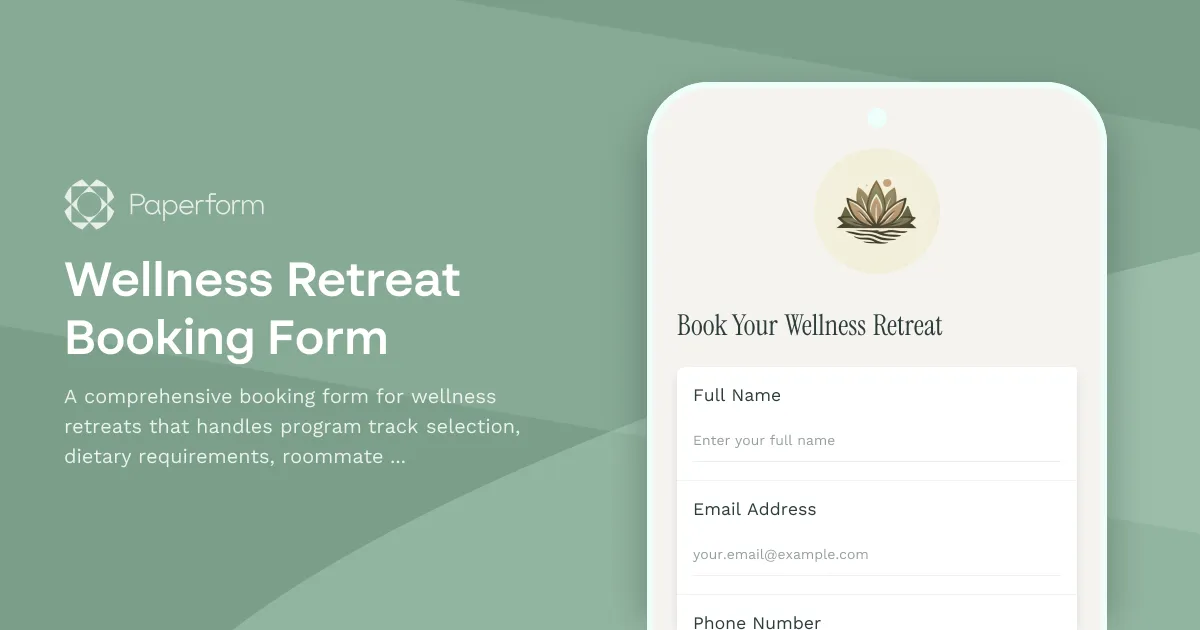 Wellness Retreat Booking Form
