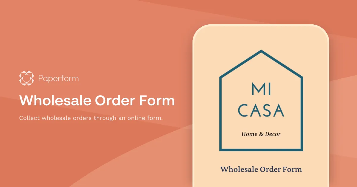 Wholesale Order Form