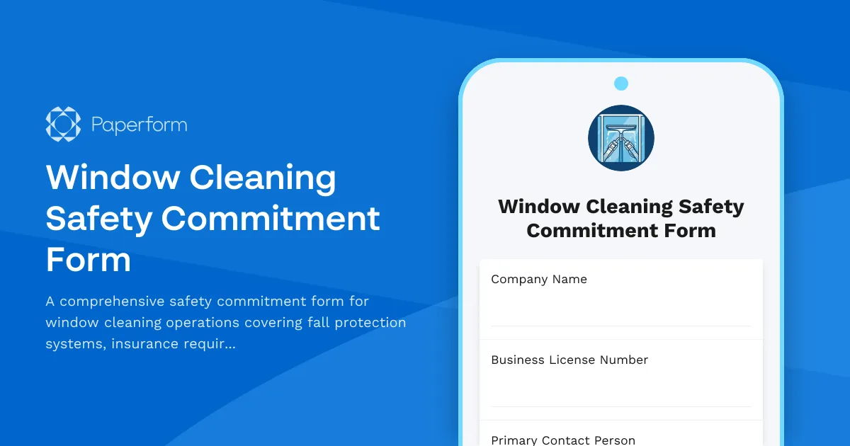 Window Cleaning Safety Commitment Form