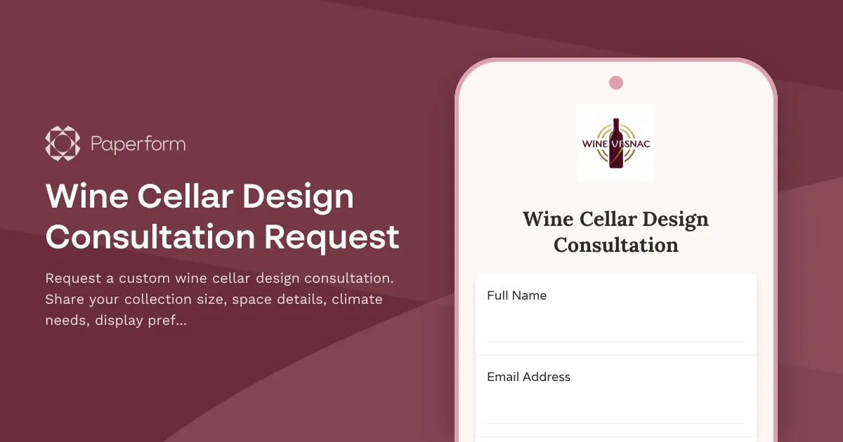 Wine Cellar Design Consultation Request