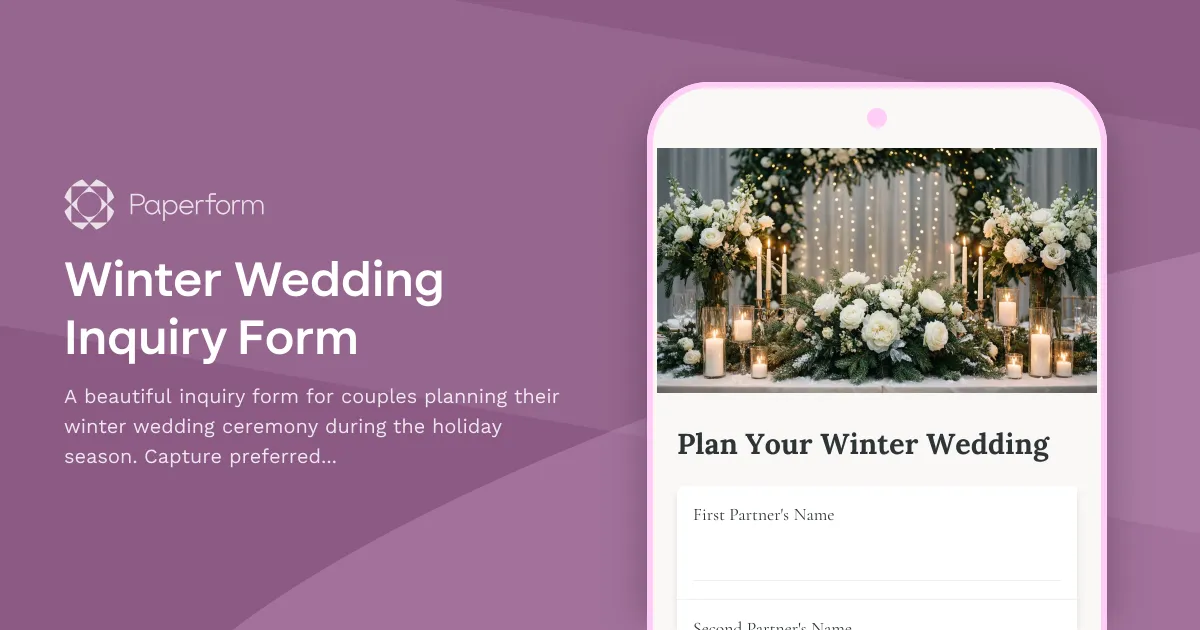 Winter Wedding Inquiry Form