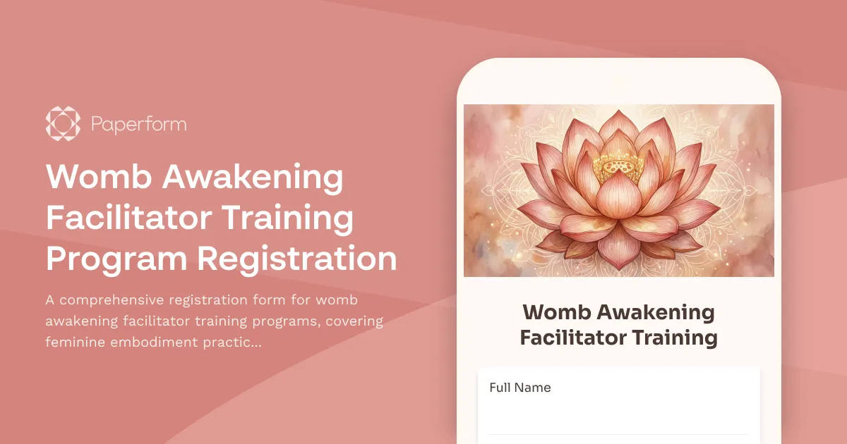Womb Awakening Facilitator Training Program Registration