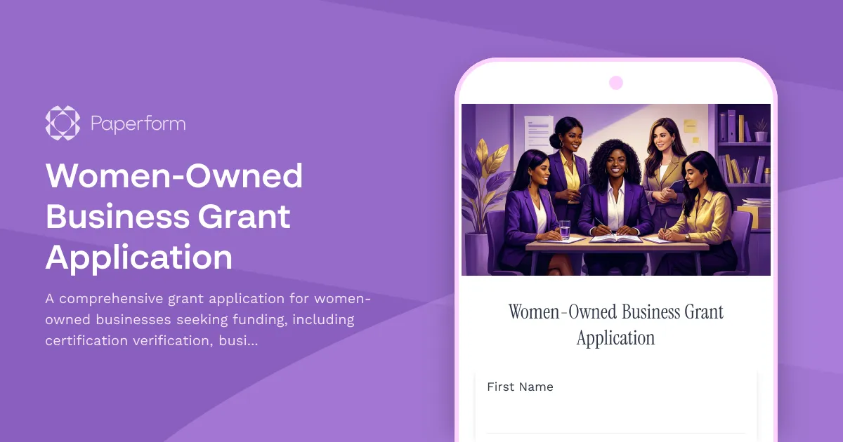 Women-Owned Business Grant Application