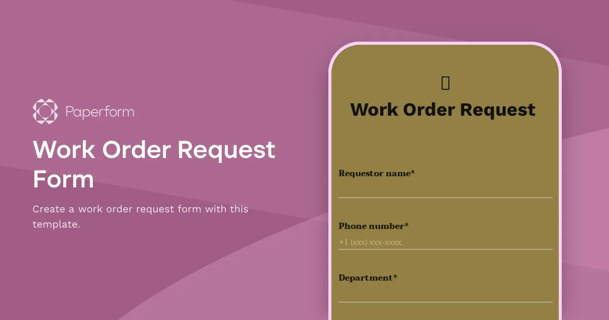 Work Order Request Form