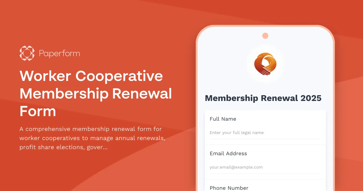 Worker Cooperative Membership Renewal Form