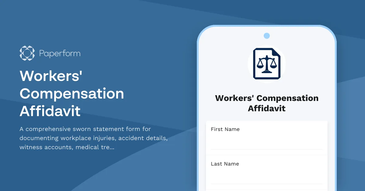 Workers' Compensation Affidavit