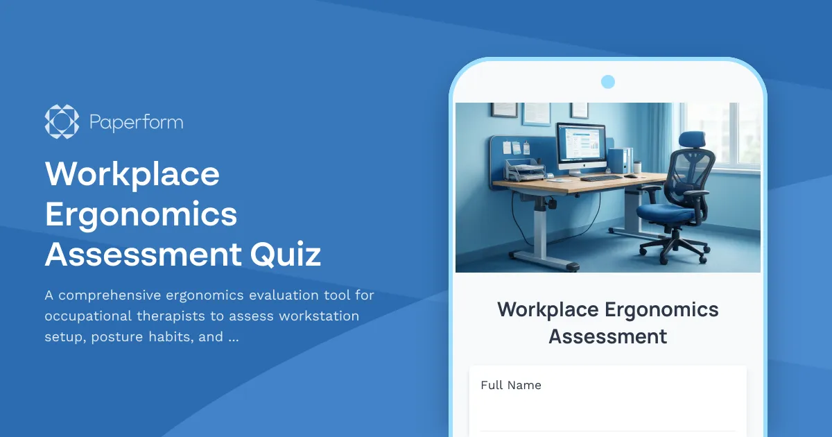 Workplace Ergonomics Assessment Quiz