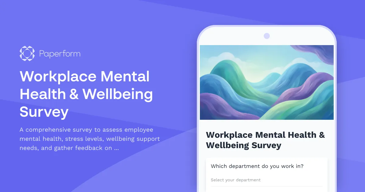 Workplace Mental Health & Wellbeing Survey