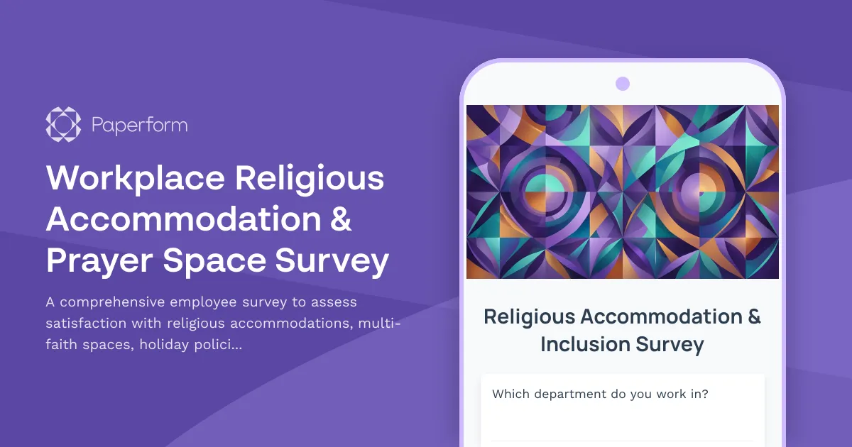 Workplace Religious Accommodation & Prayer Space Survey
