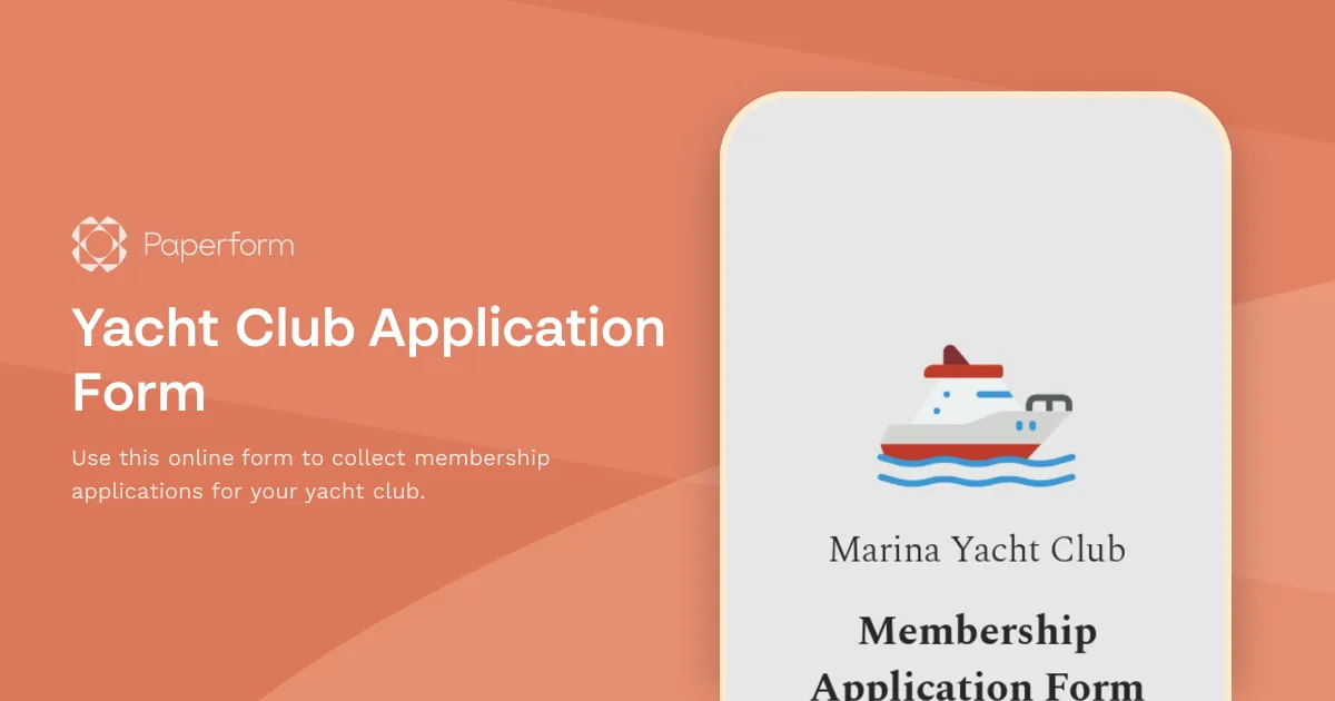 Yacht Club Application Form