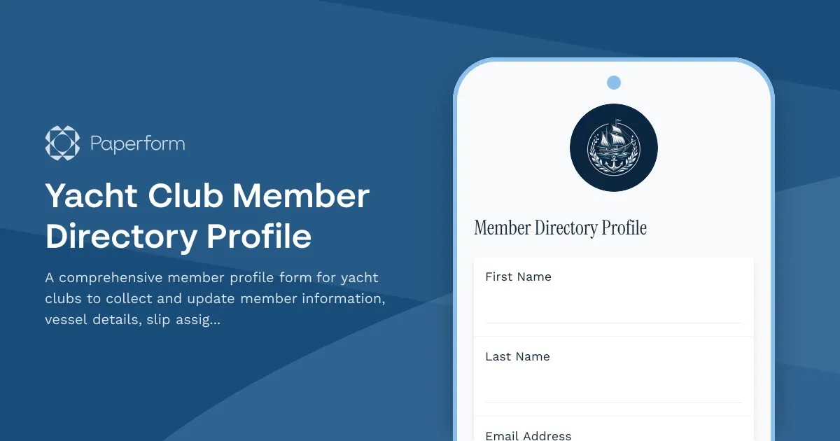 Yacht Club Member Directory Profile