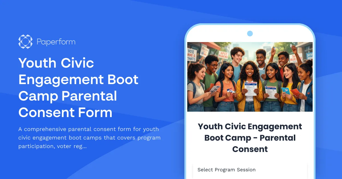 Youth Civic Engagement Boot Camp Parental Consent Form