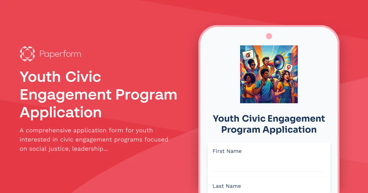 Youth Civic Engagement Program Application