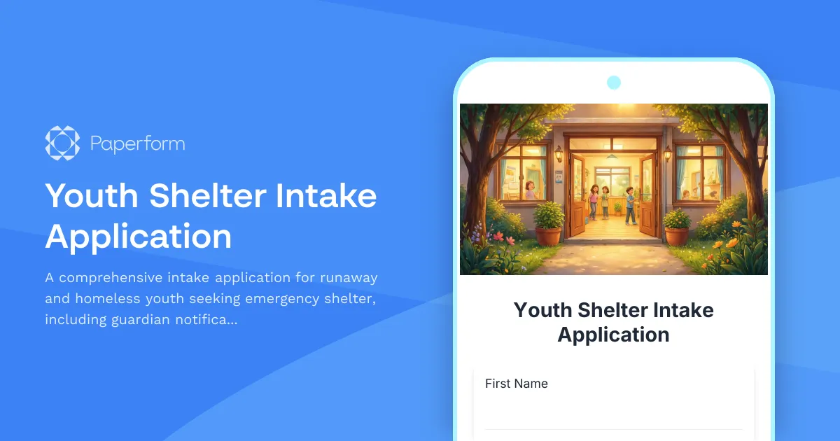Youth Shelter Intake Application