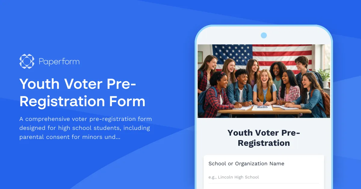Youth Voter Pre-Registration Form
