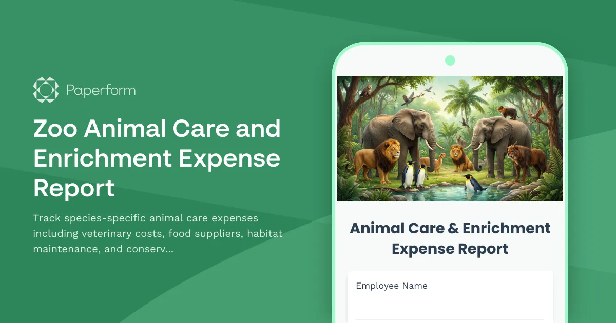 Zoo Animal Care and Enrichment Expense Report