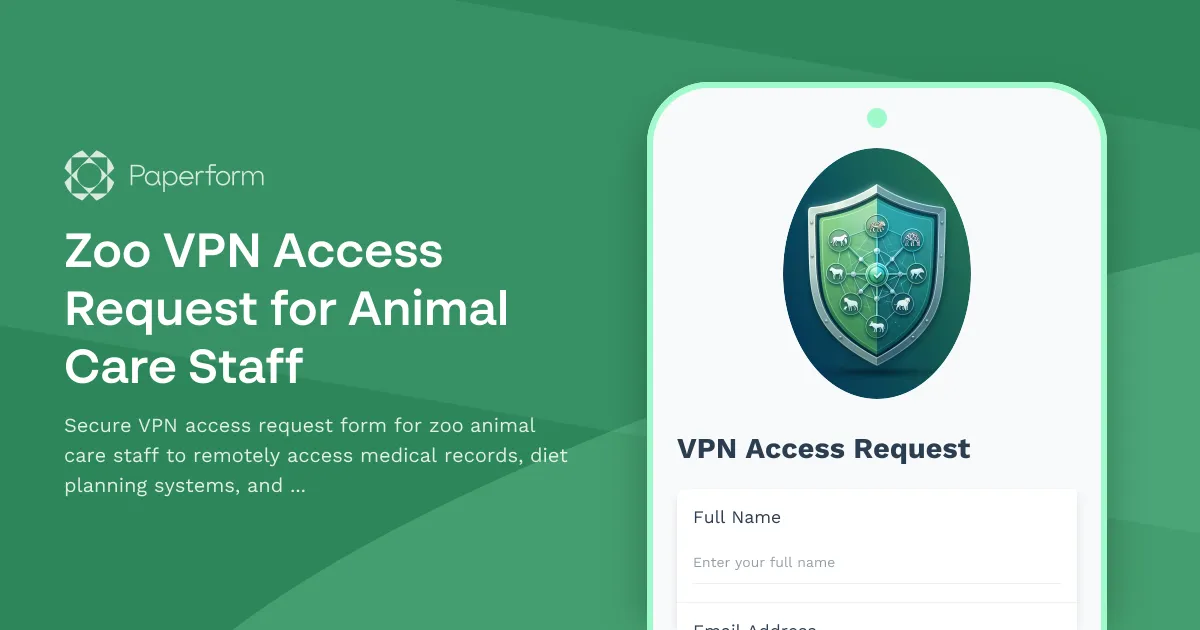 Zoo VPN Access Request for Animal Care Staff