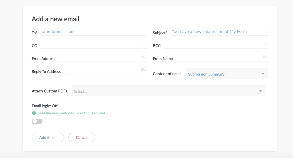 Built-in email automation