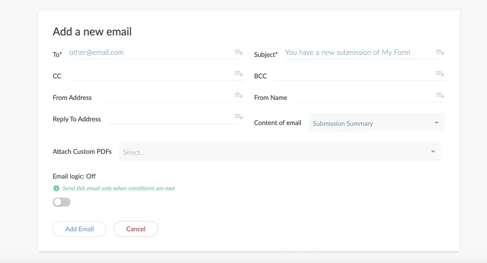 Built-in email automation